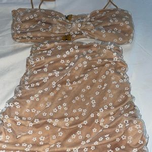 Floral skirt and top matching set